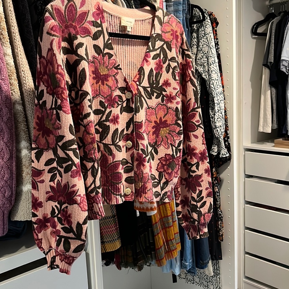 Kachel Anthropologie Floral cardigan size small